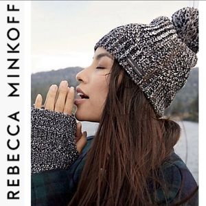Rebecca Minkoff Marbled Beanie & Armware Set